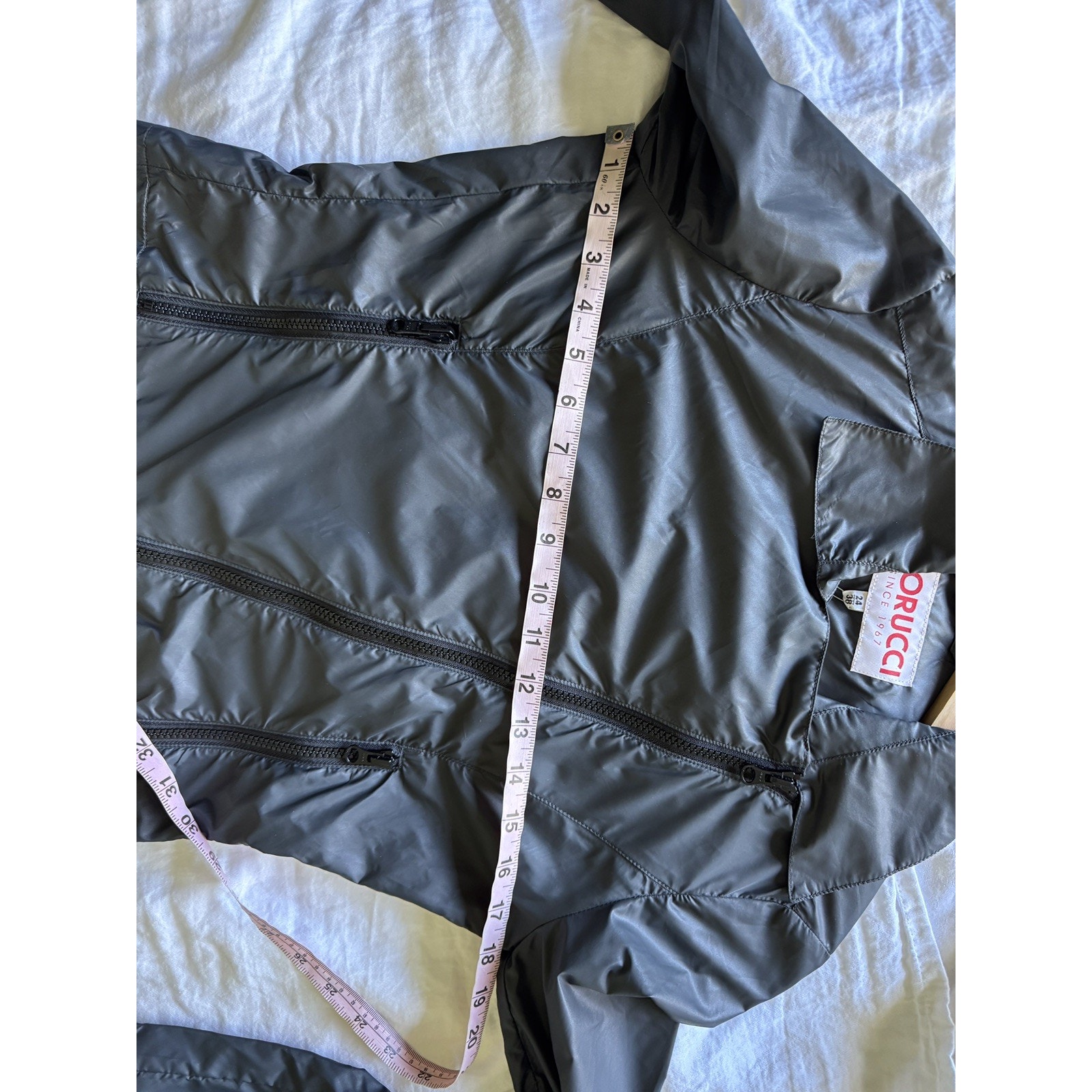 Fiorucci Dark Grey Women’s Lightweight Cropped Biker Rain Coat Us 2 Edgy Moto — image 3 of 8